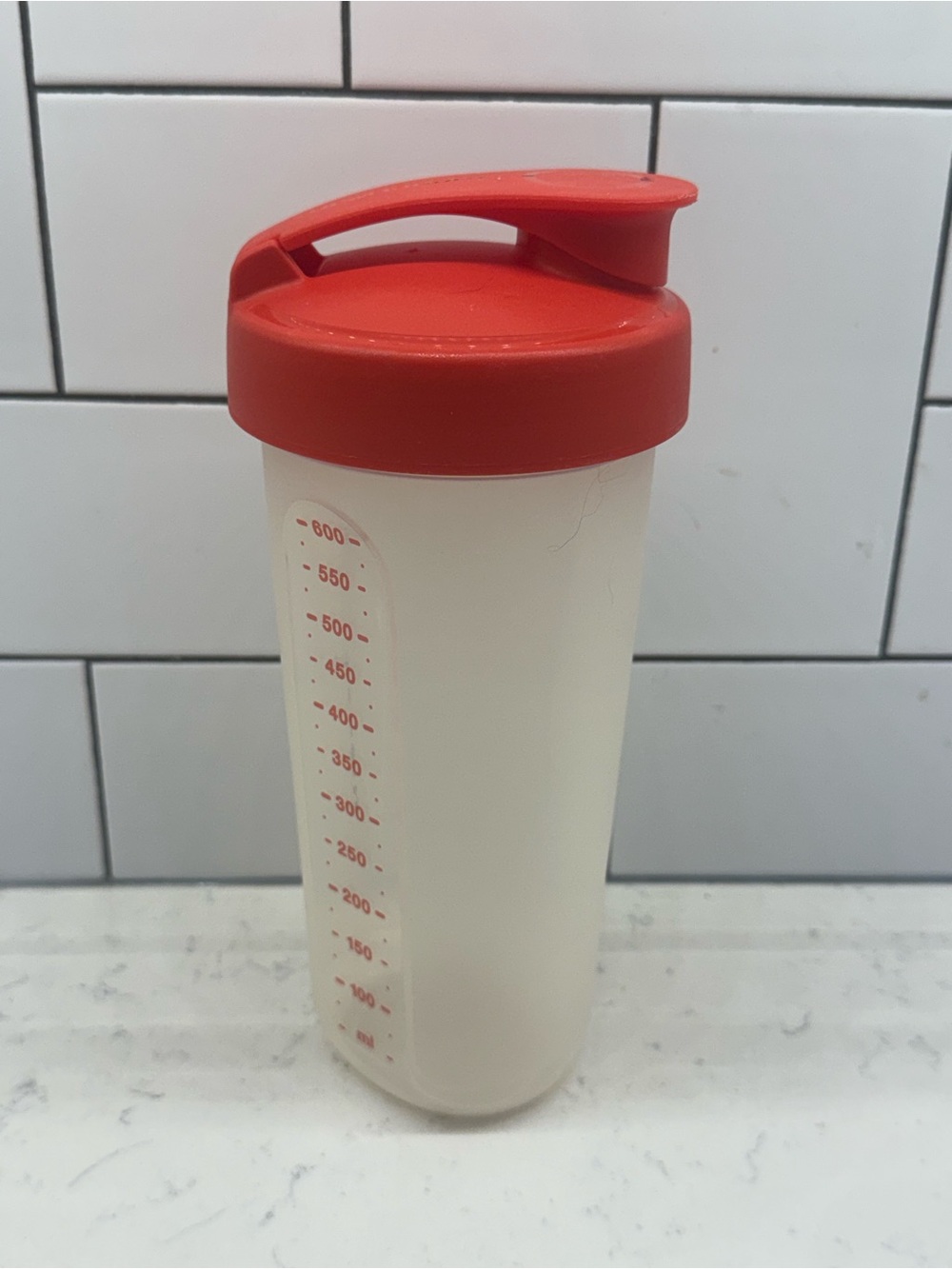 Tupperware Quick Shake Red Flip-Top Shaker Bottle